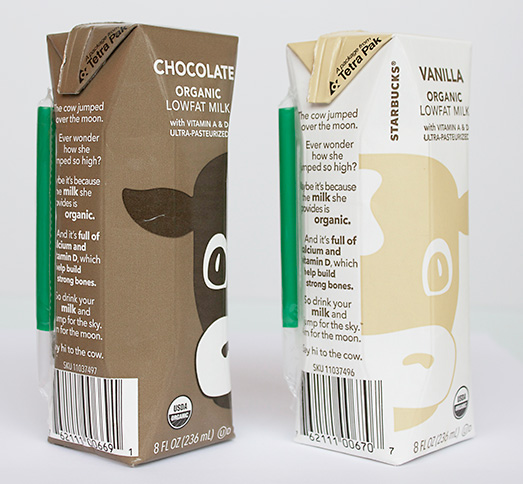 Starbucks Milk Cartons Side by Side